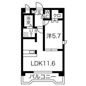 1LDK 間取り図