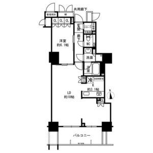 1LDK 間取り図
