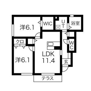 2LDK 間取り図