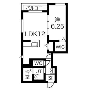 1LDK 間取り図