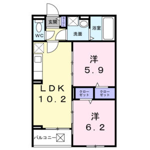 2LDK 間取り図