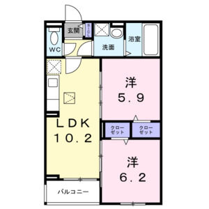 2LDK 間取り図