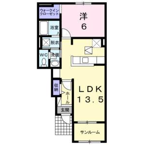 1LDK 間取り図