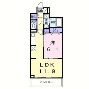 1LDK 間取り図