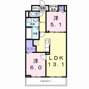 2LDK 間取り図