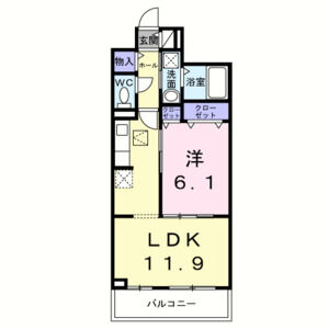 1LDK 間取り図