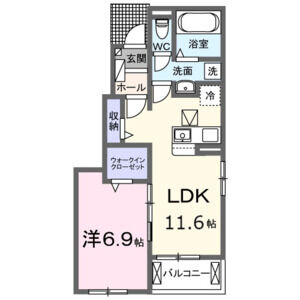 1LDK 間取り図