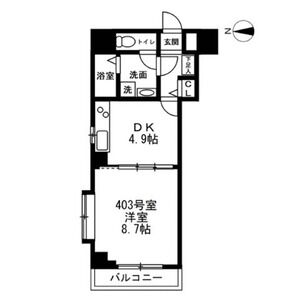1DK 間取り図