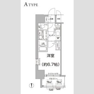 1K 間取り図