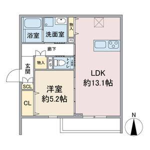1LDK 間取り図