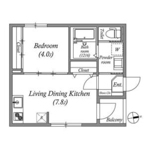 1DK 間取り図