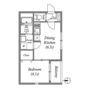 1DK 間取り図