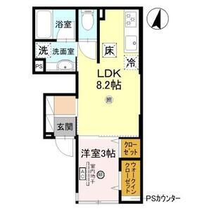 1LDK 間取り図