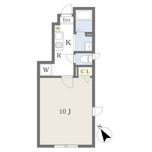 1K 間取り図