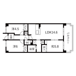 2LDK 間取り図