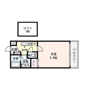 1K 間取り図