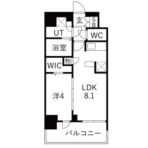 1K 間取り図