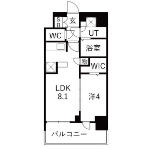 1LDK 間取り図