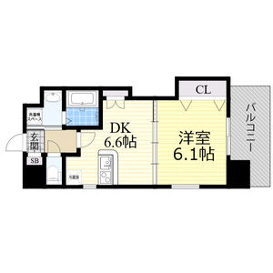 1DK 間取り図