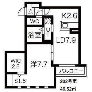 1LDK 間取り図