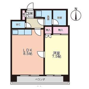 1LDK 間取り図