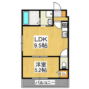 1LDK 間取り図