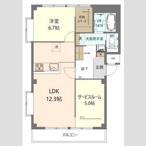 1LDK 間取り図