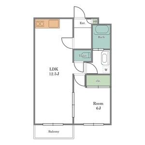 1LDK 間取り図