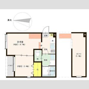 1DK 間取り図