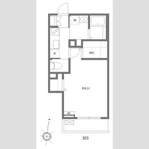 1K 間取り図