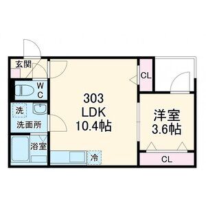 1LDK 間取り図