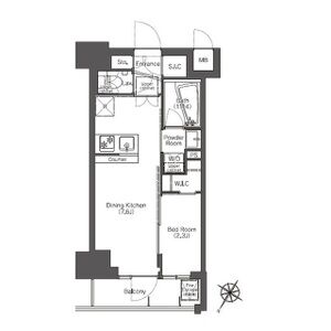 1DK 間取り図