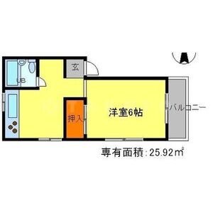 1DK 間取り図