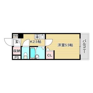1K 間取り図