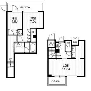 2LDK 間取り図