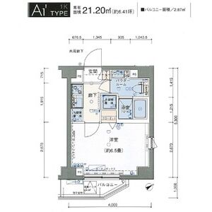 1K 間取り図