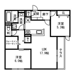 2LDK 間取り図