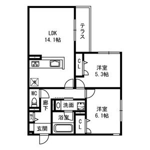 2LDK 間取り図