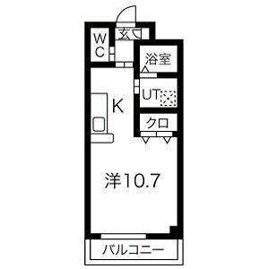 1K 間取り図