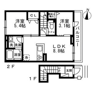 2DK 間取り図