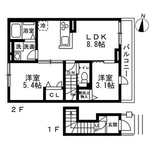 2DK 間取り図