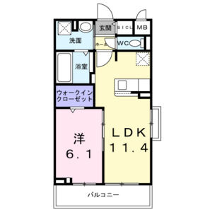1LDK 間取り図