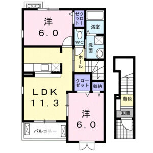 2LDK 間取り図