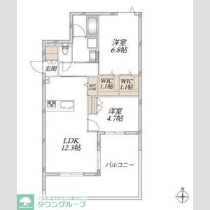 2LDK 間取り図