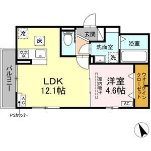 1LDK 間取り図