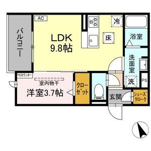 1LDK 間取り図