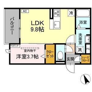 1LDK 間取り図
