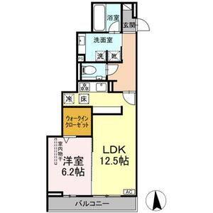 1LDK 間取り図