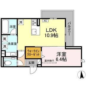 1LDK 間取り図