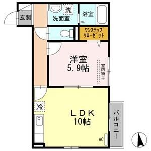 1LDK 間取り図